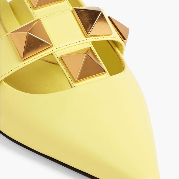 Valentino Roman Stud Metallic Flats - Picture 4 of 10